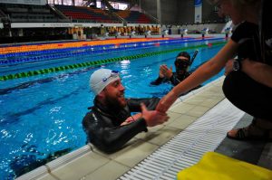Lewis being congratulated after his impressive DYN performance
